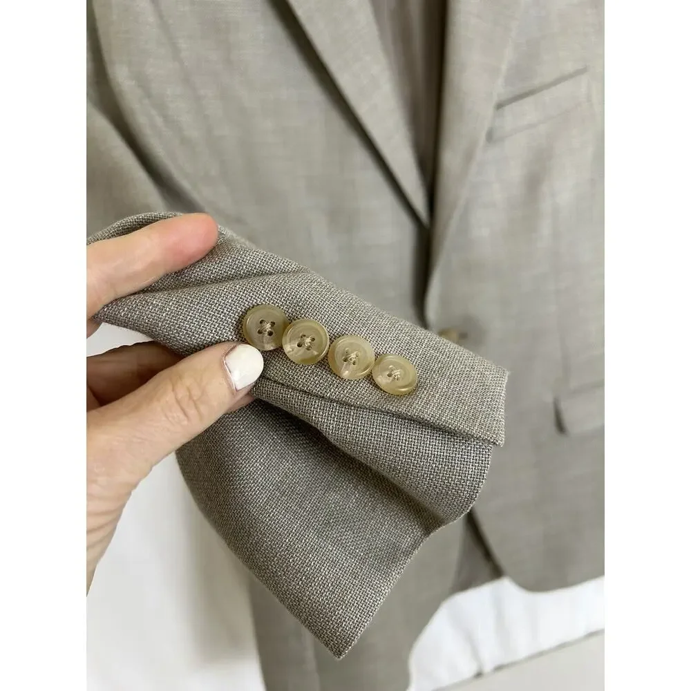 Lauren Ralph Lauren Men's Blazer Linen Rayon Polyester‎ Beige Tan Size 42R VGUC